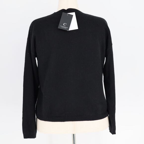 C by Bloomingdale's Women Black Cable Knit Cashmere V Neck Cardigan Size M - Picture 5 of 7